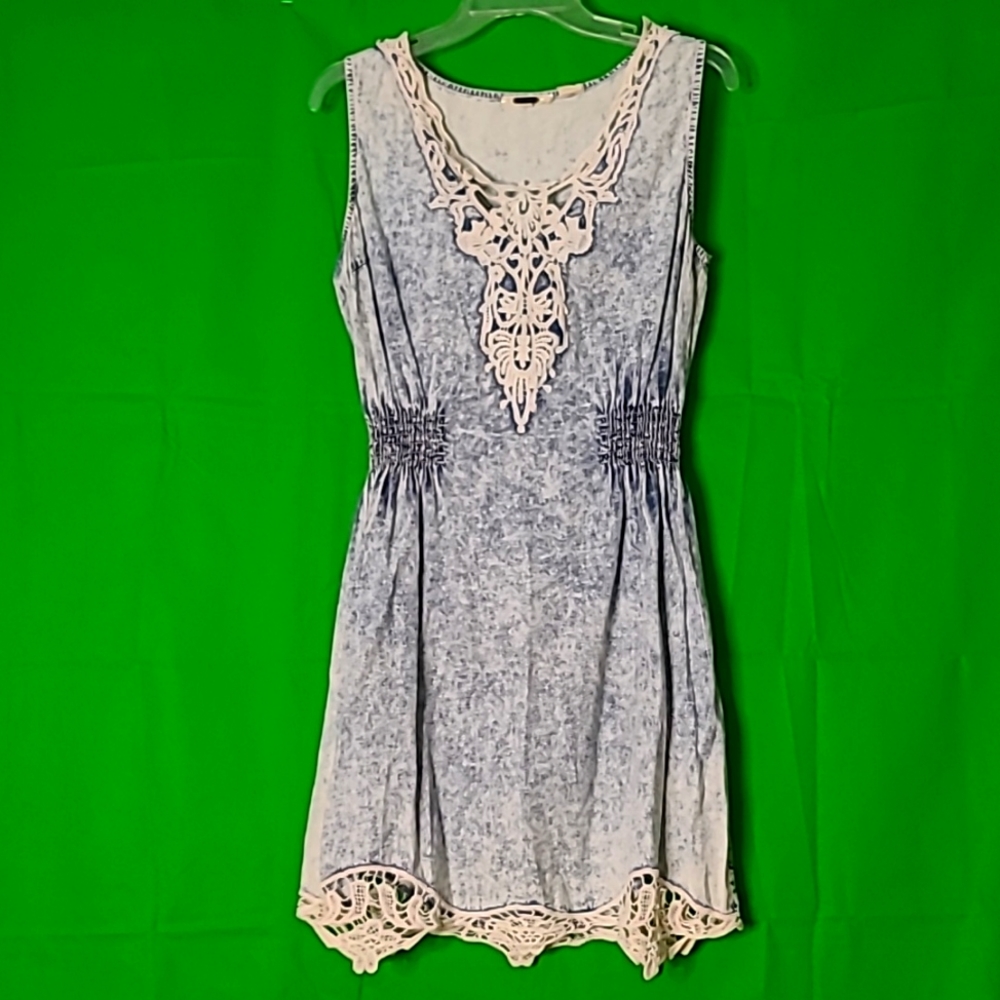 Miss Me Cotton Acid Wash Vintage Style Dress Size L